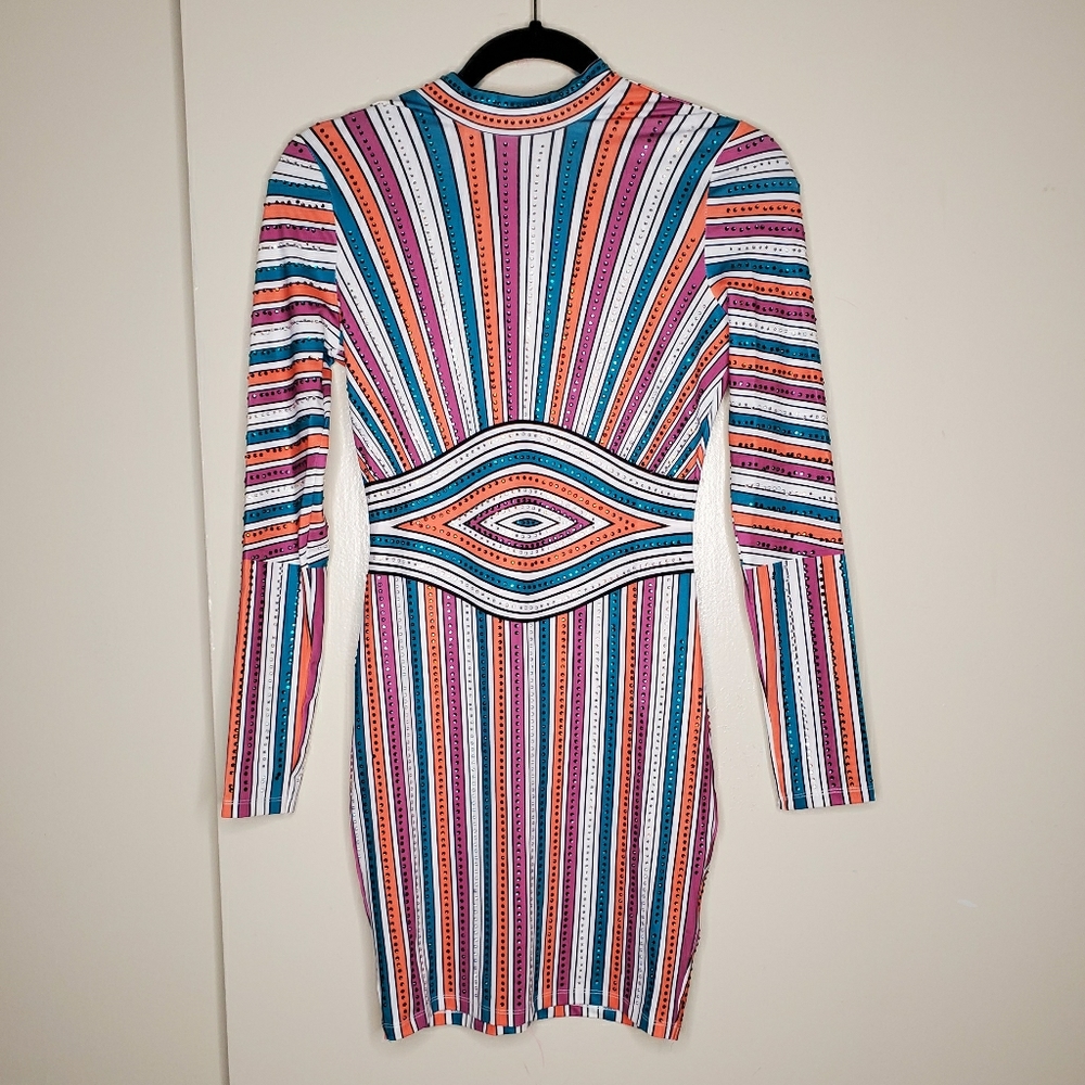 Fashion Nova Rhinstone Bling Graphics Dress